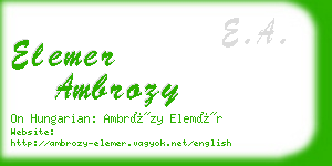 elemer ambrozy business card